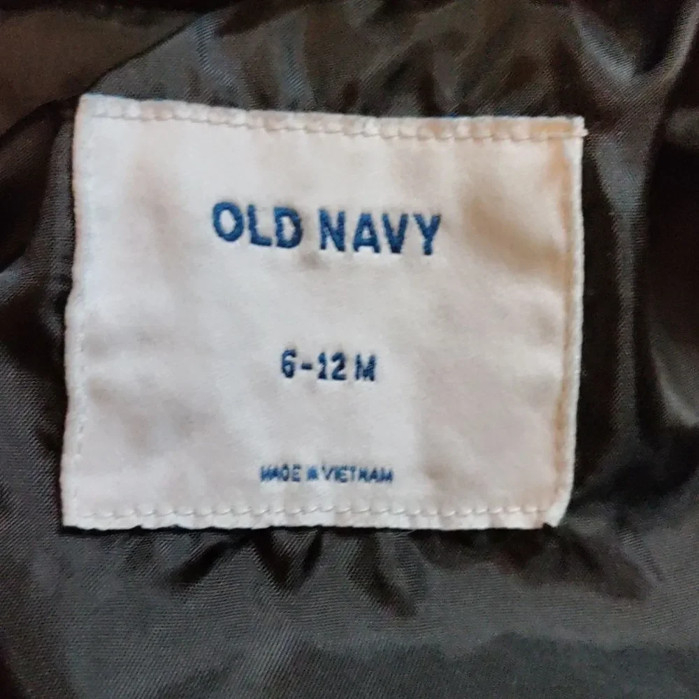 Old Navy Pea Coat Black 6 to 12 months baby Hooded Jacket Unisex